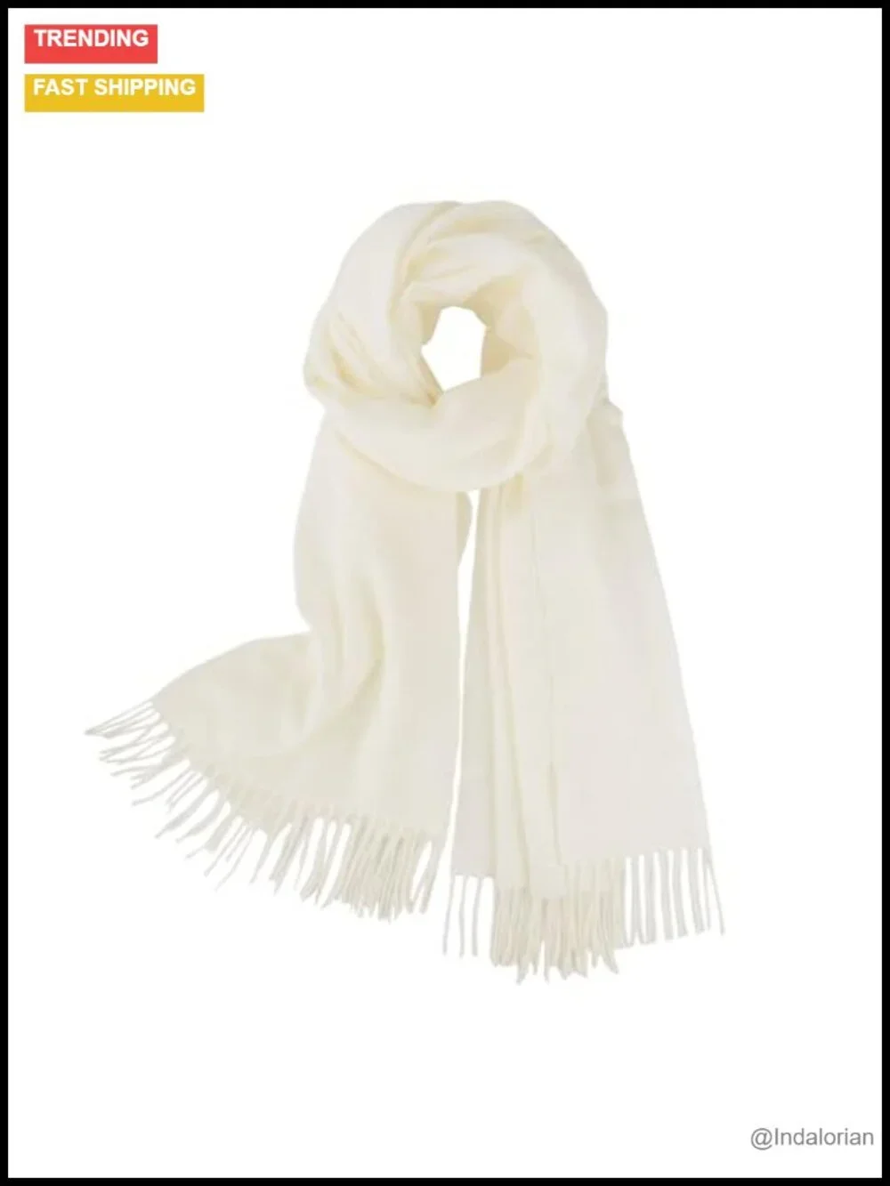 Ultra Soft Long Winter Scarf Shawl with Tassels – Polyester Warm Wrap for Cold